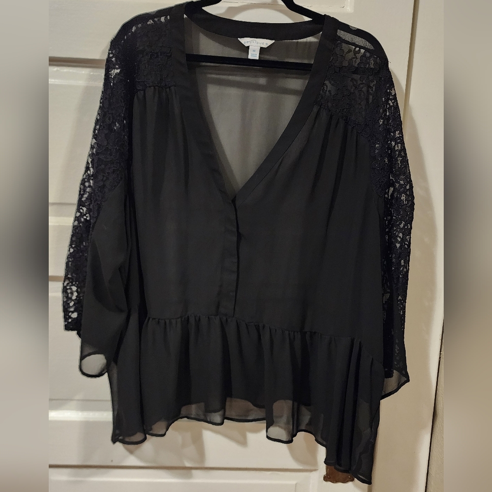 Sheer Jcp Boutique+ Lace Blouse
